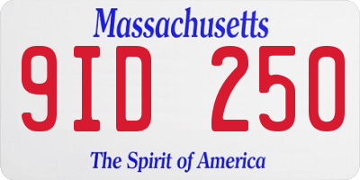 MA license plate 9ID250
