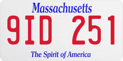 MA license plate 9ID251