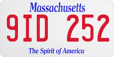 MA license plate 9ID252