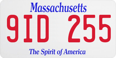 MA license plate 9ID255