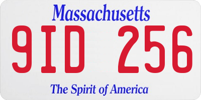 MA license plate 9ID256