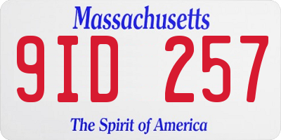 MA license plate 9ID257