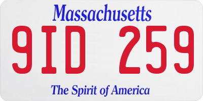 MA license plate 9ID259