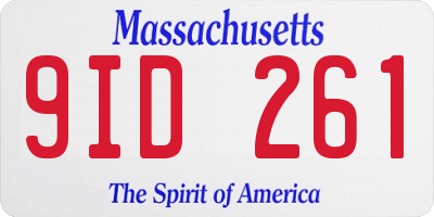 MA license plate 9ID261