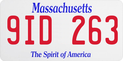 MA license plate 9ID263