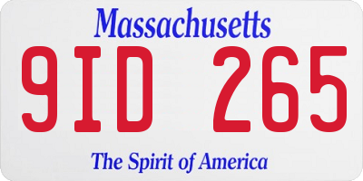 MA license plate 9ID265