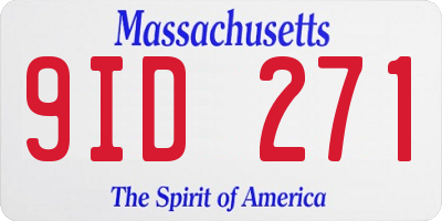 MA license plate 9ID271