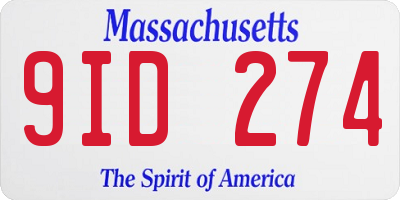 MA license plate 9ID274
