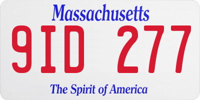 MA license plate 9ID277