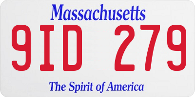 MA license plate 9ID279