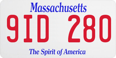 MA license plate 9ID280