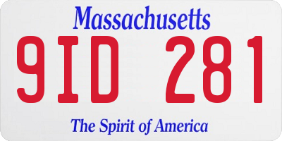 MA license plate 9ID281