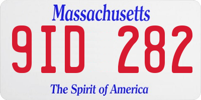 MA license plate 9ID282