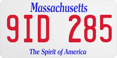 MA license plate 9ID285