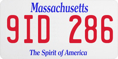 MA license plate 9ID286