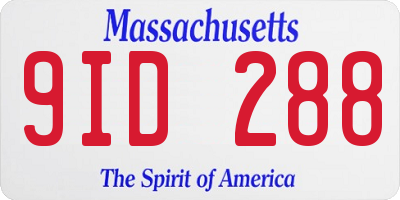 MA license plate 9ID288