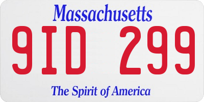 MA license plate 9ID299