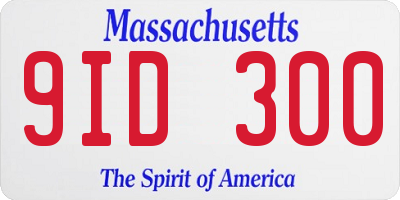 MA license plate 9ID300