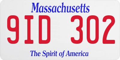 MA license plate 9ID302