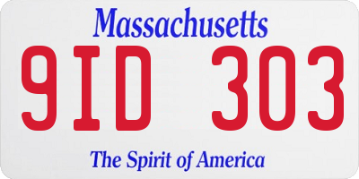 MA license plate 9ID303