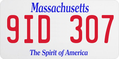 MA license plate 9ID307