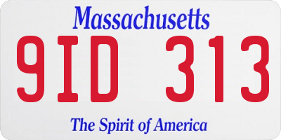 MA license plate 9ID313