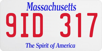 MA license plate 9ID317