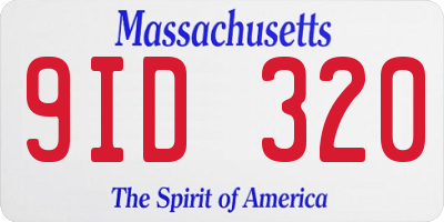 MA license plate 9ID320