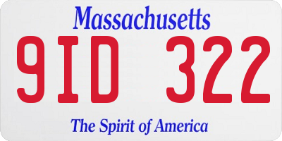 MA license plate 9ID322