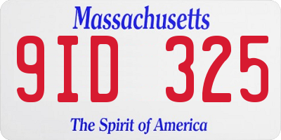 MA license plate 9ID325