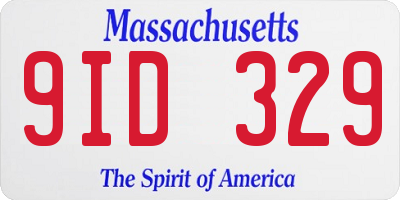 MA license plate 9ID329