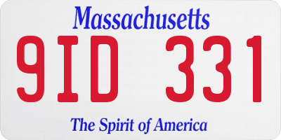 MA license plate 9ID331