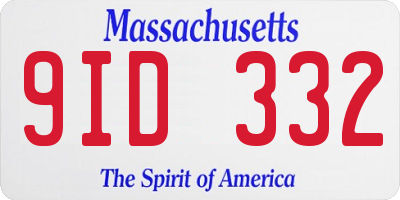 MA license plate 9ID332
