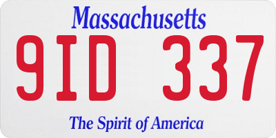 MA license plate 9ID337