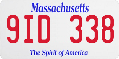 MA license plate 9ID338