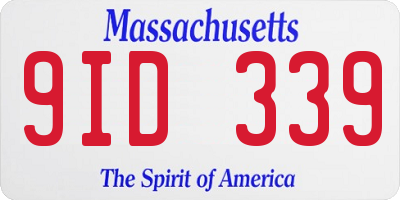 MA license plate 9ID339