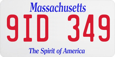 MA license plate 9ID349