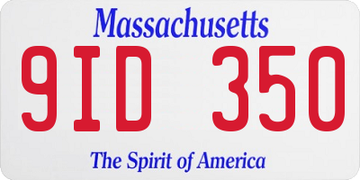 MA license plate 9ID350