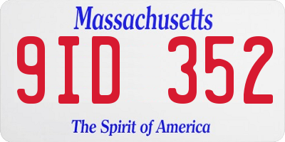 MA license plate 9ID352