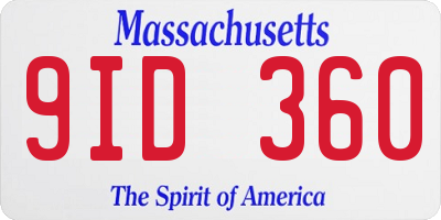 MA license plate 9ID360