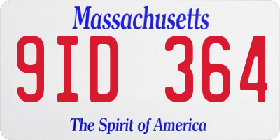MA license plate 9ID364