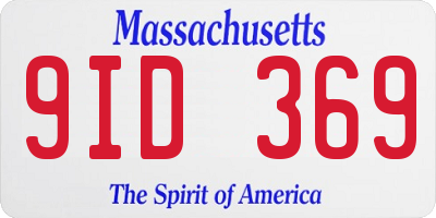 MA license plate 9ID369