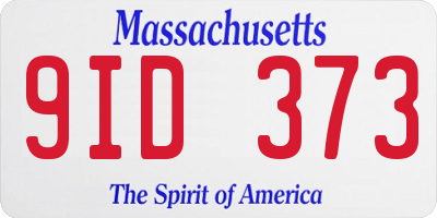 MA license plate 9ID373