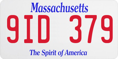 MA license plate 9ID379