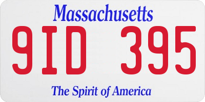 MA license plate 9ID395