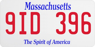 MA license plate 9ID396