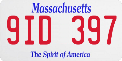 MA license plate 9ID397