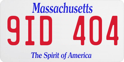 MA license plate 9ID404