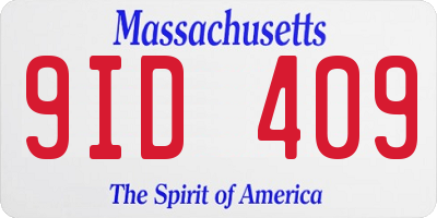 MA license plate 9ID409