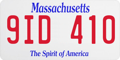 MA license plate 9ID410